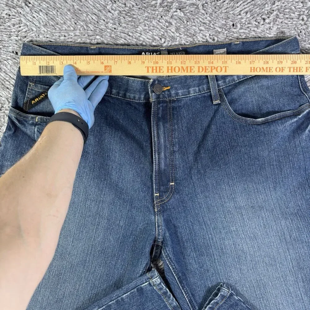 Ariat Rebar M4 Relaxed Boot Jeans Mens 40x32 Blue Denim Workwear Utility Bootcut